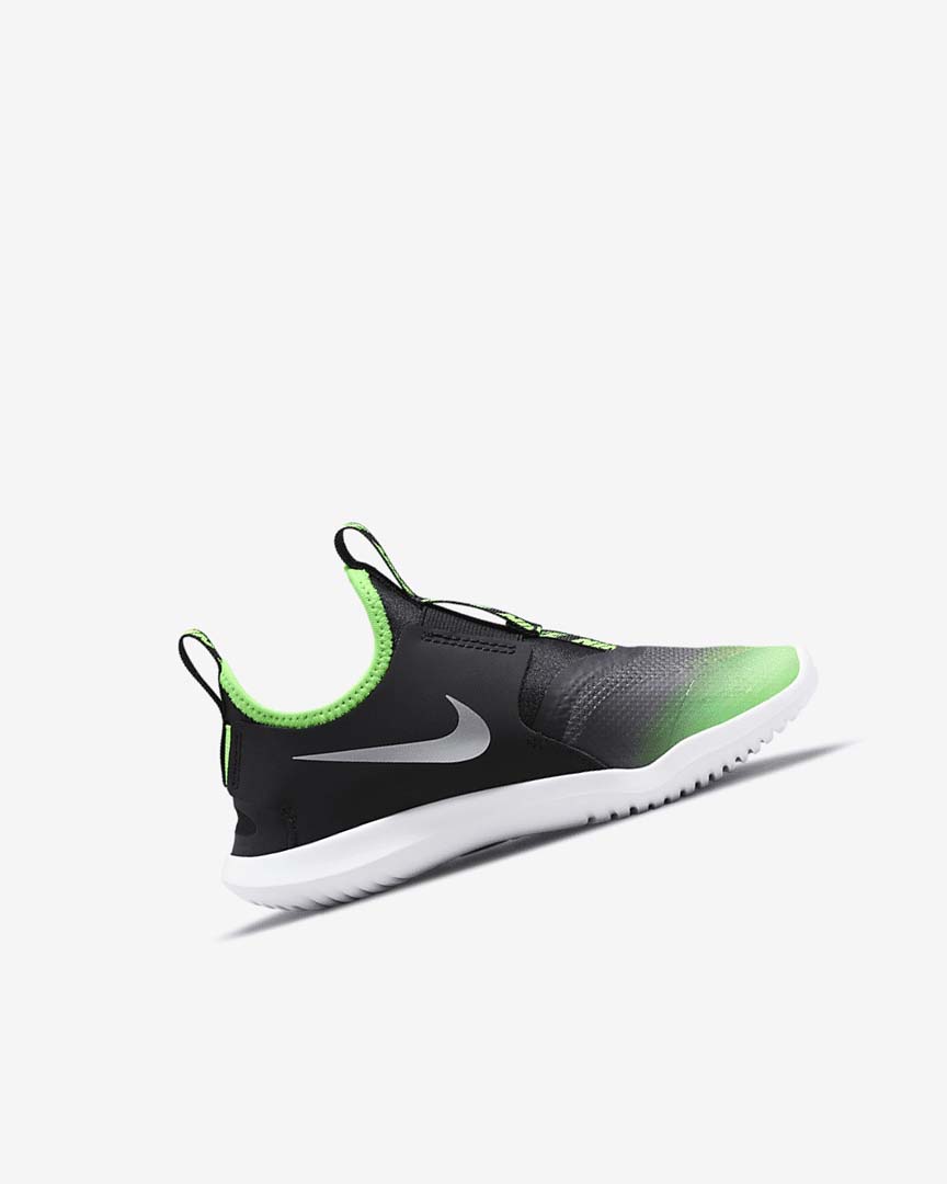 Black / Green Girls' Nike Flex Runner Shoes | UK1210