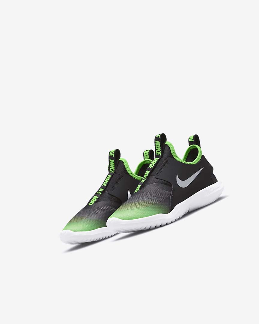 Black / Green Girls' Nike Flex Runner Shoes | UK1210