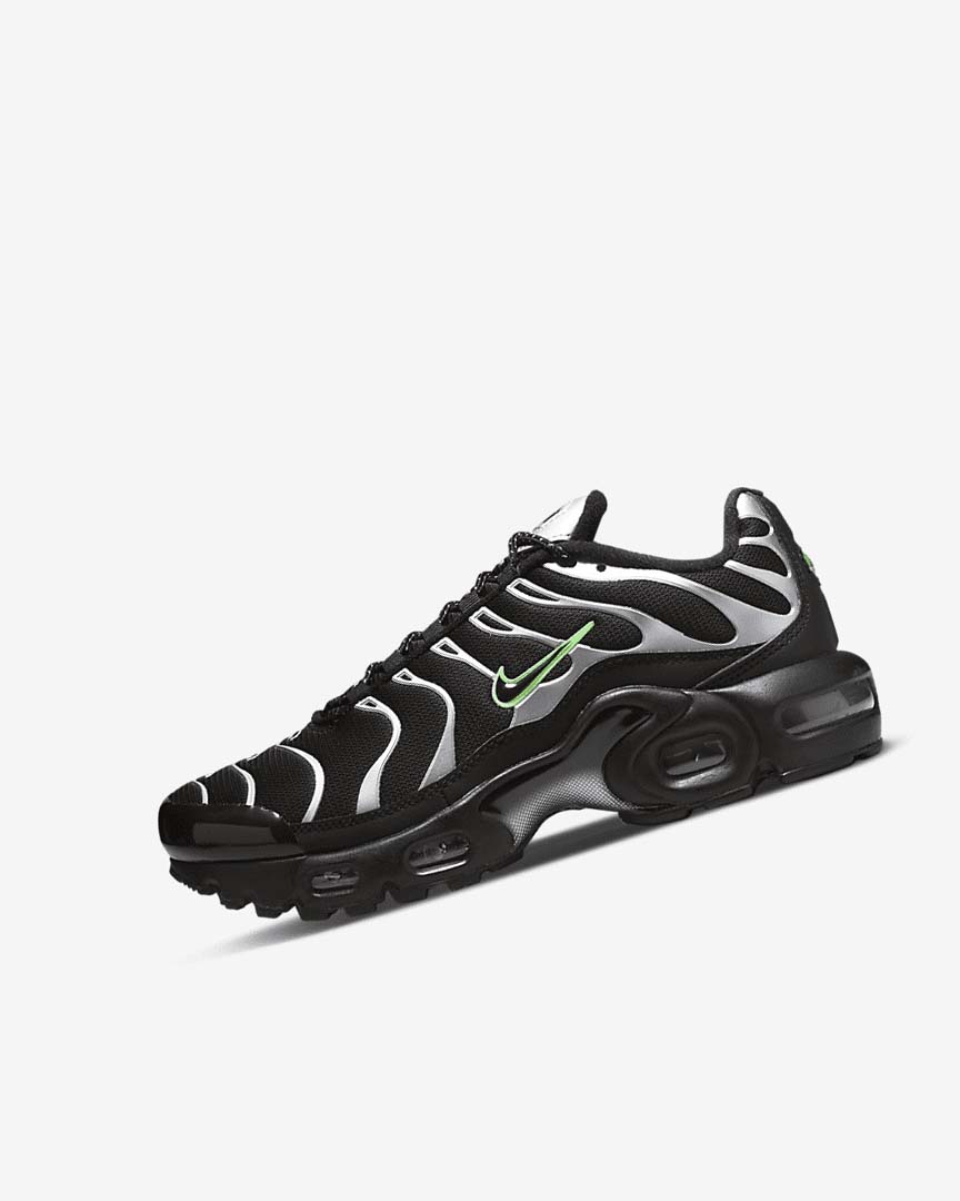 Black / Green / Metal Silver / Black Girls\' Nike Air Max Plus Sneakers | UK2432