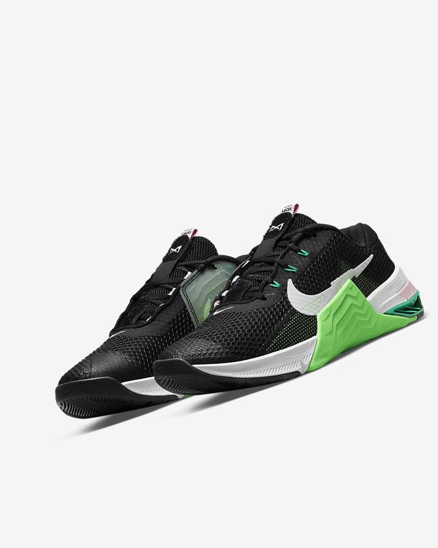 Black / Green / Pink / White Women's Nike Metcon 7 Training Shoes | UK5082