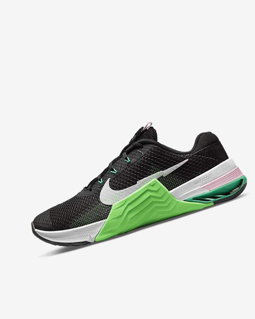 Black / Green / Pink / White Women\'s Nike Metcon 7 Training Shoes | UK5082