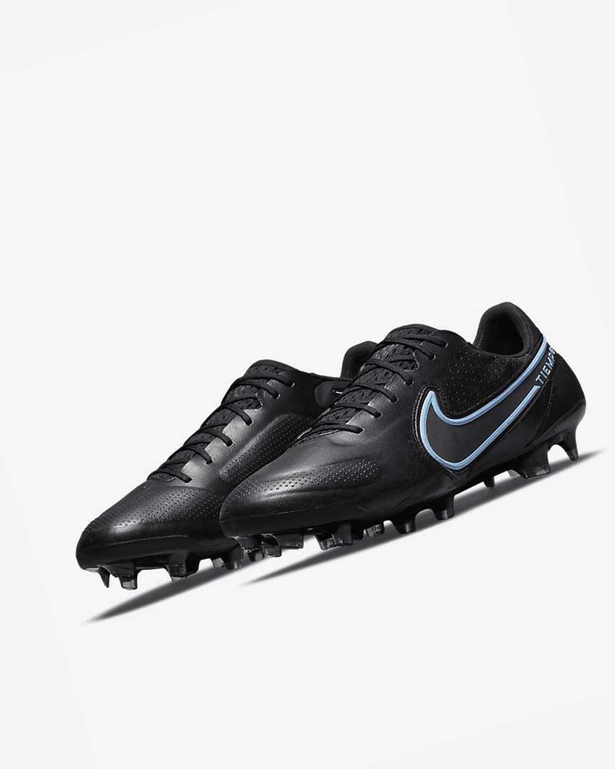 Black / Grey / Black Men's Nike Tiempo Legend 9 Elite FG Football Boots | UK4528