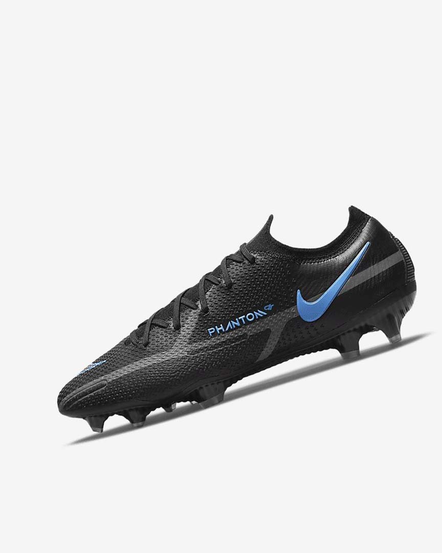 Black / Grey / Black Women\'s Nike Phantom GT2 Elite FG Football Boots | UK2864