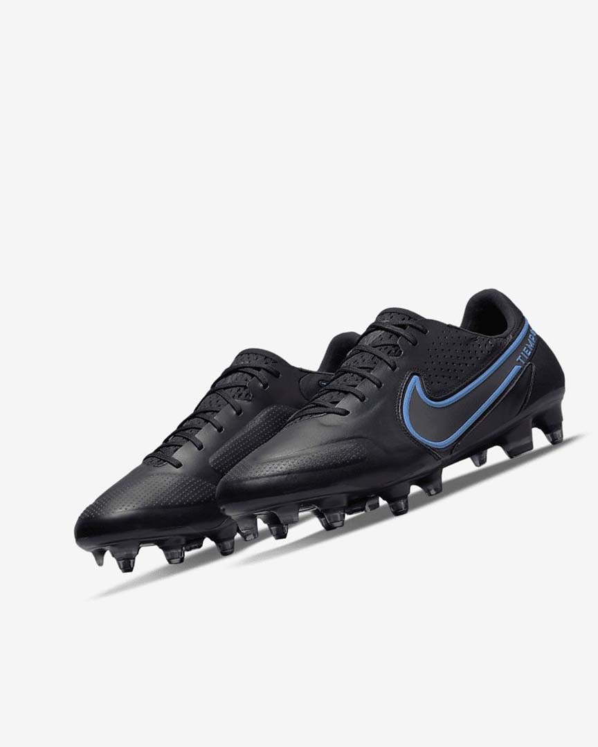 Black / Grey / Black Women's Nike Tiempo Legend 9 Elite SG-Pro AC Football Boots | UK3138