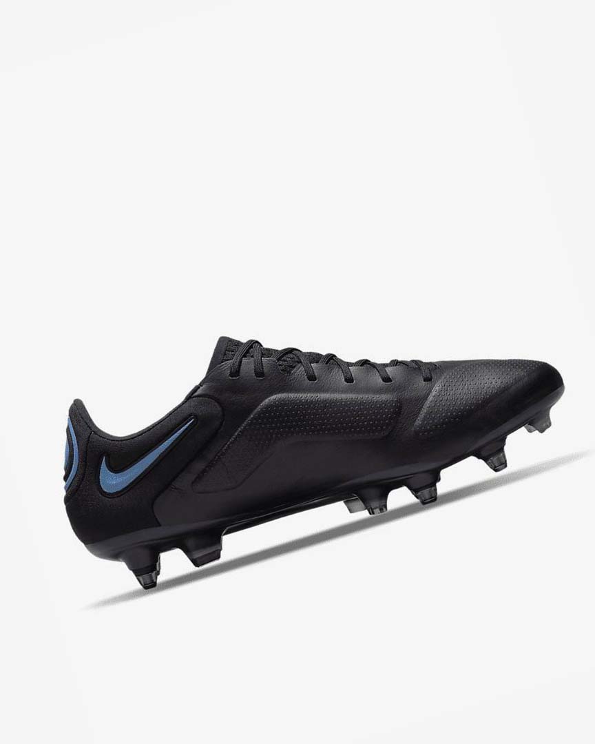 Black / Grey / Blue Men's Nike Tiempo Legend 9 Elite SG-Pro AC Football Boots | UK2308