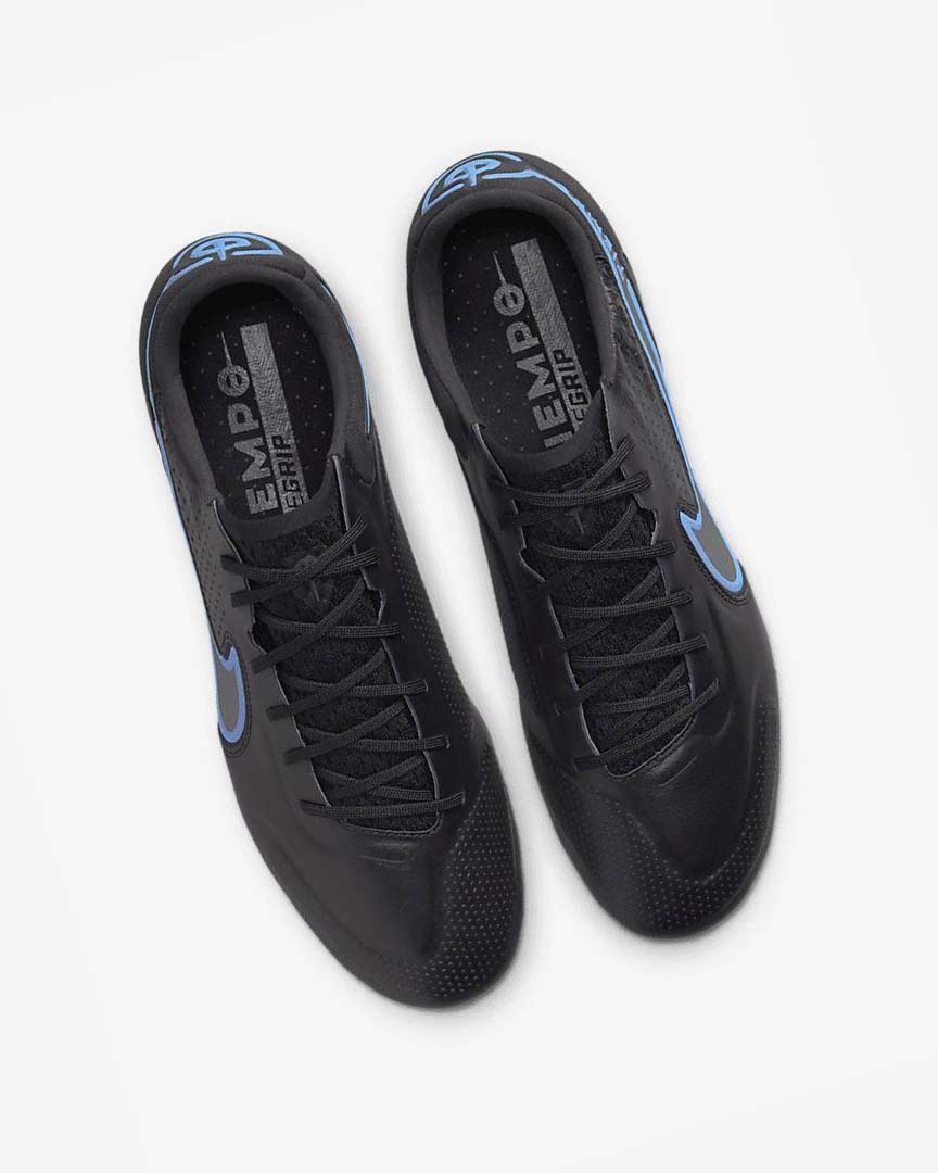 Black / Grey / Blue Men's Nike Tiempo Legend 9 Elite SG-Pro AC Football Boots | UK2308