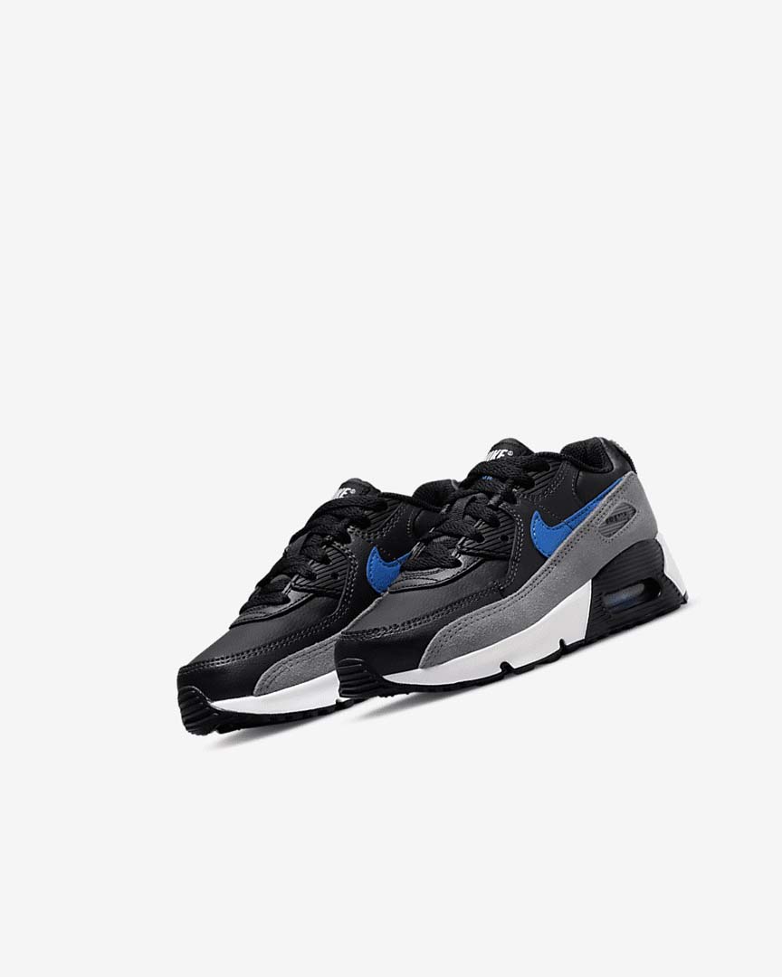 Black / Grey / Dark Grey / Blue Boys' Nike Air Max 90 Casual Shoes | UK2759