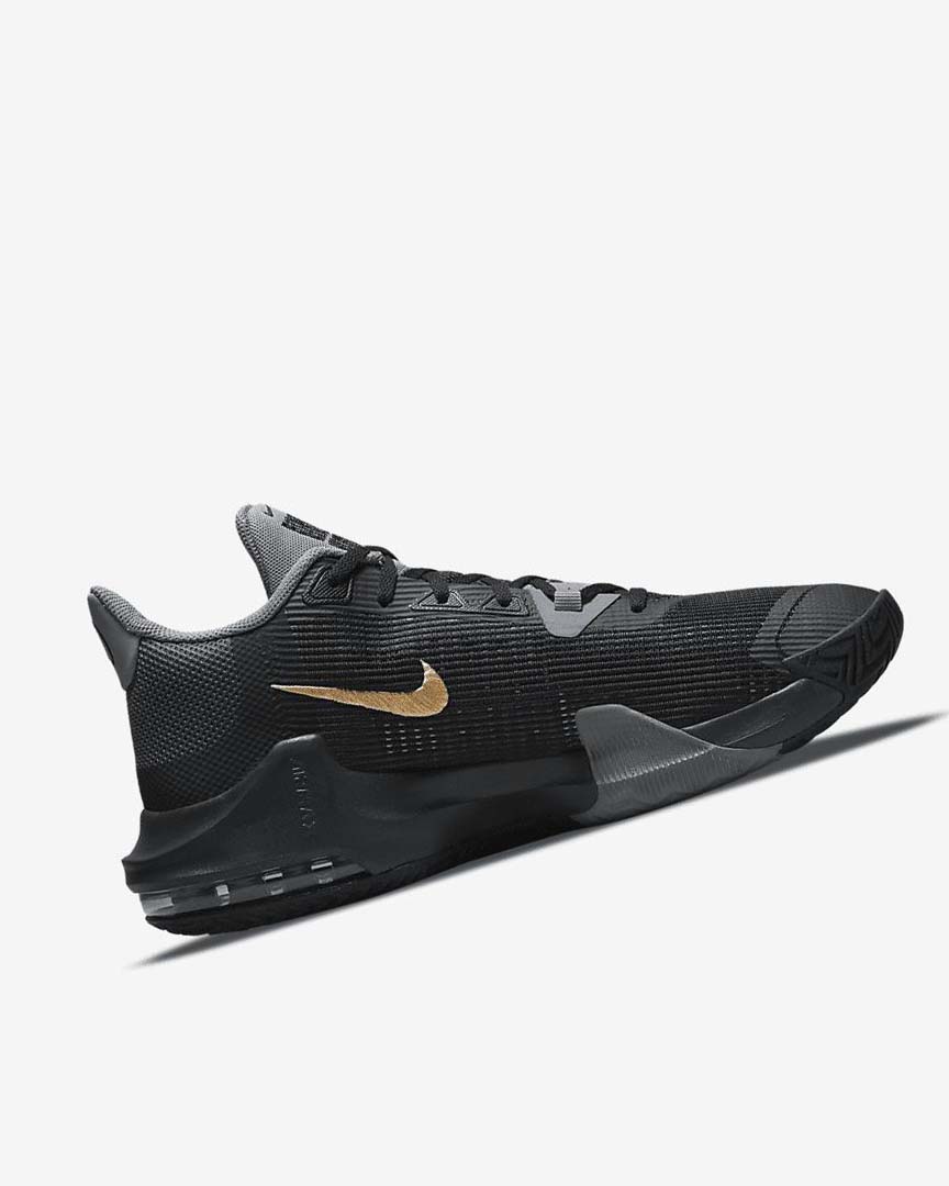 Black / Grey / Dark Grey / Metal Gold Women's Nike Air Max Impact 3 Basketball Shoes | UK5038