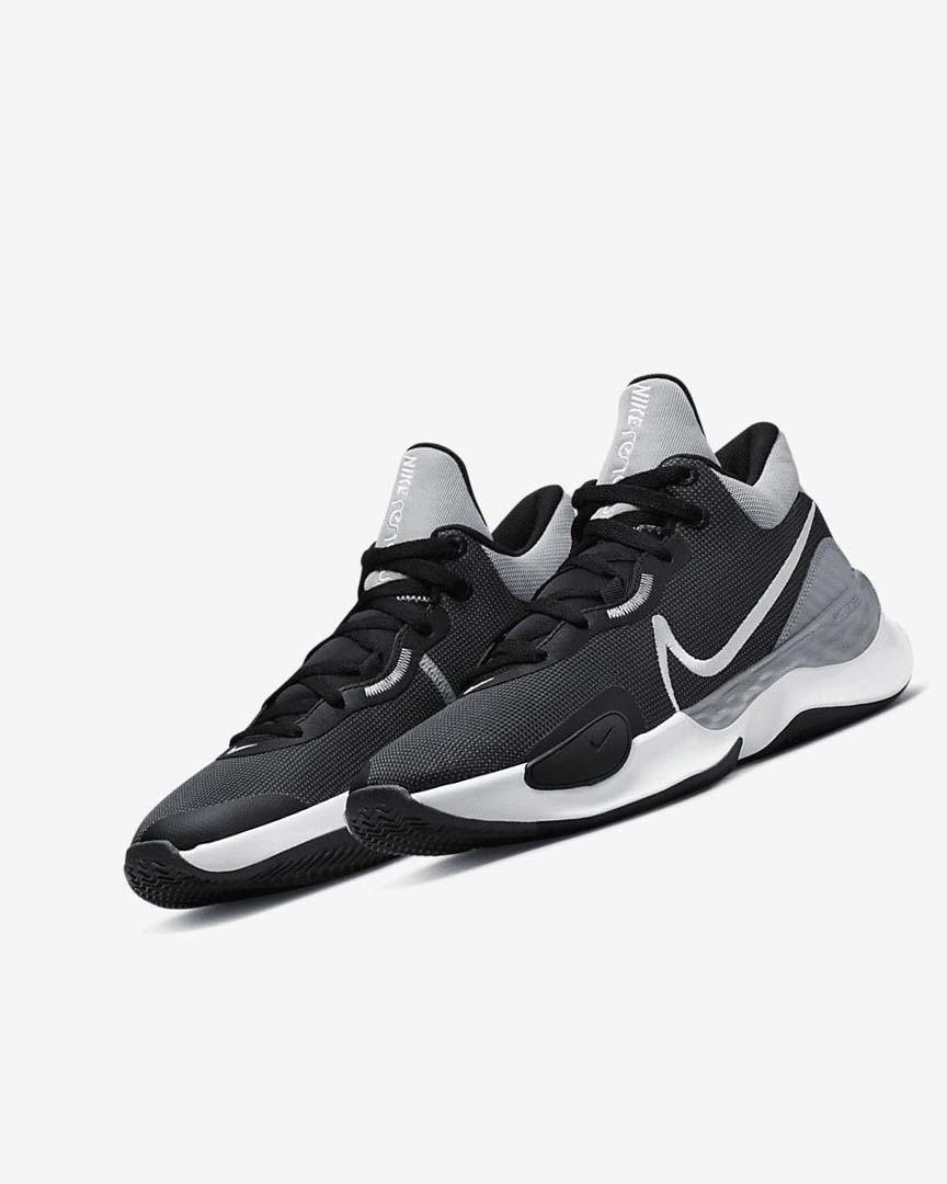 Black / Grey / Grey / White Women's Nike Renew Elevate 3 Basketball Shoes | UK5510