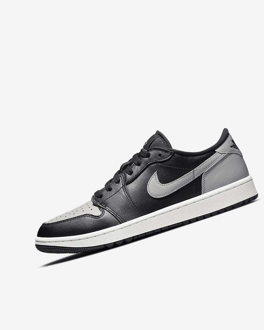 Black / Grey Men\'s Nike Air Jordan 1 Low G Golf Shoes | UK3069