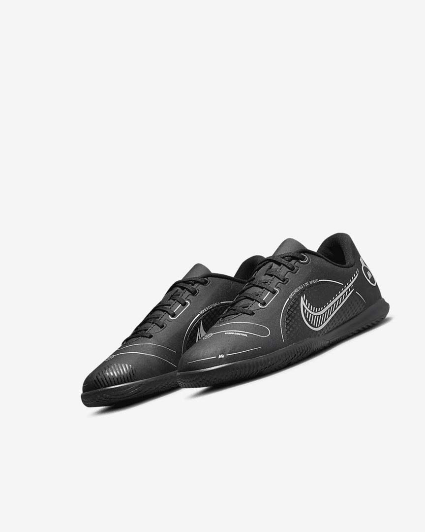 Black / Grey / Metal Silver Boys' Nike Jr. Mercurial Vapor 14 Club IC Football Shoes | UK5216