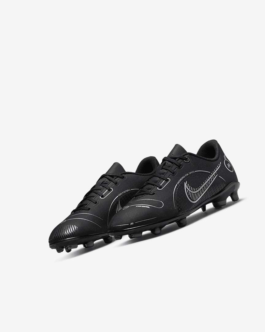 Black / Grey / Metal Silver Girls' Nike Jr. Mercurial Vapor 14 Club MG Football Boots | UK2943