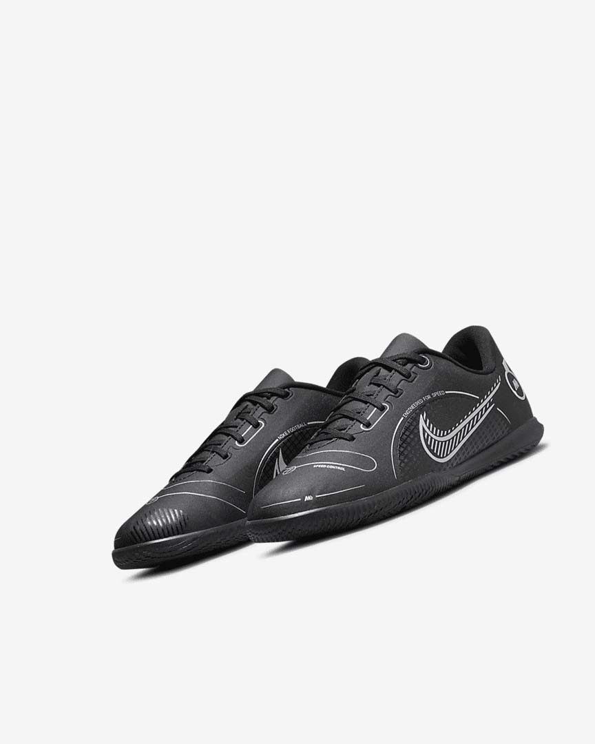 Black / Grey / Metal Silver Girls' Nike Jr. Mercurial Vapor 14 Club IC Football Shoes | UK4857