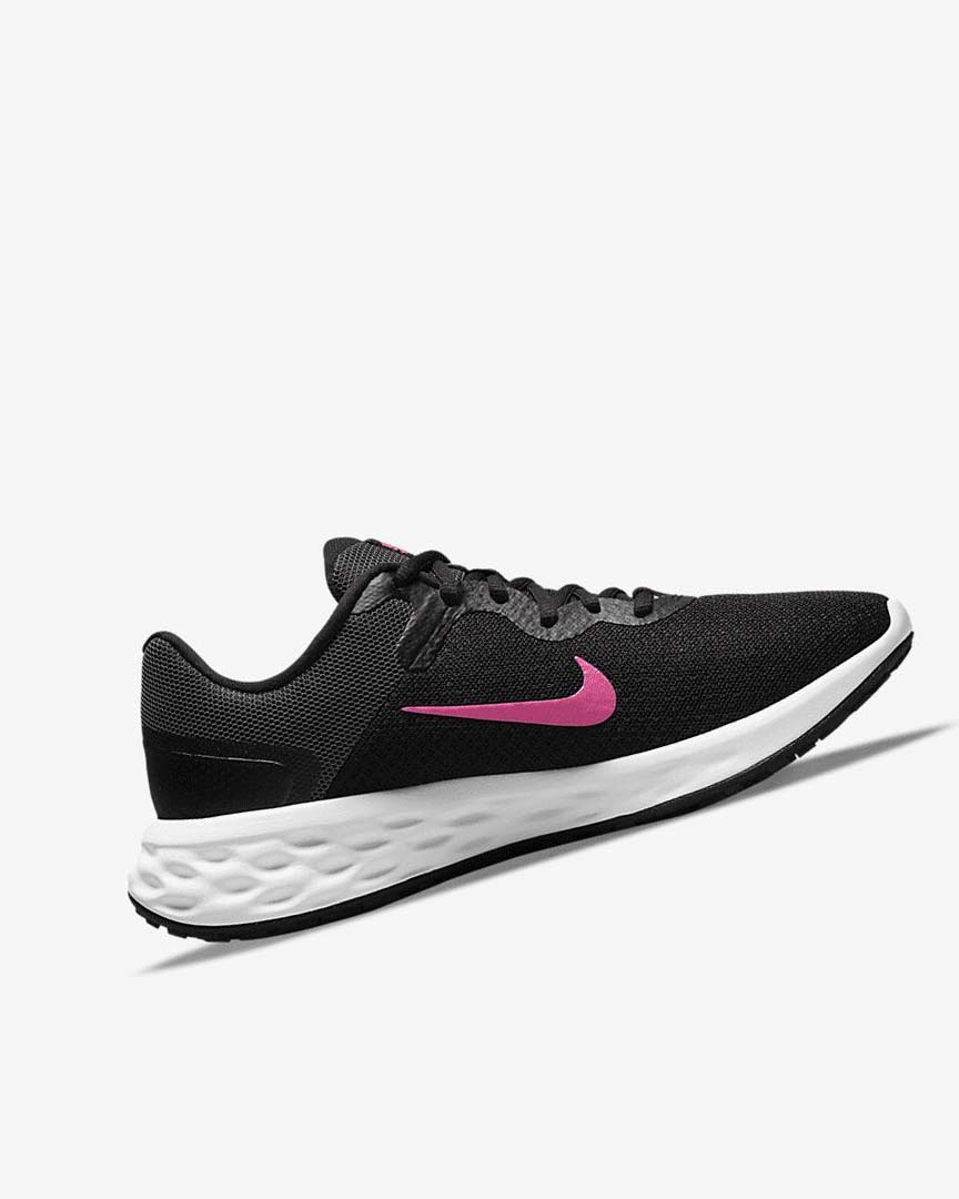 Black / Grey / Pink Women's Nike Revolution 6 Next Nature Running Shoes | UK5135