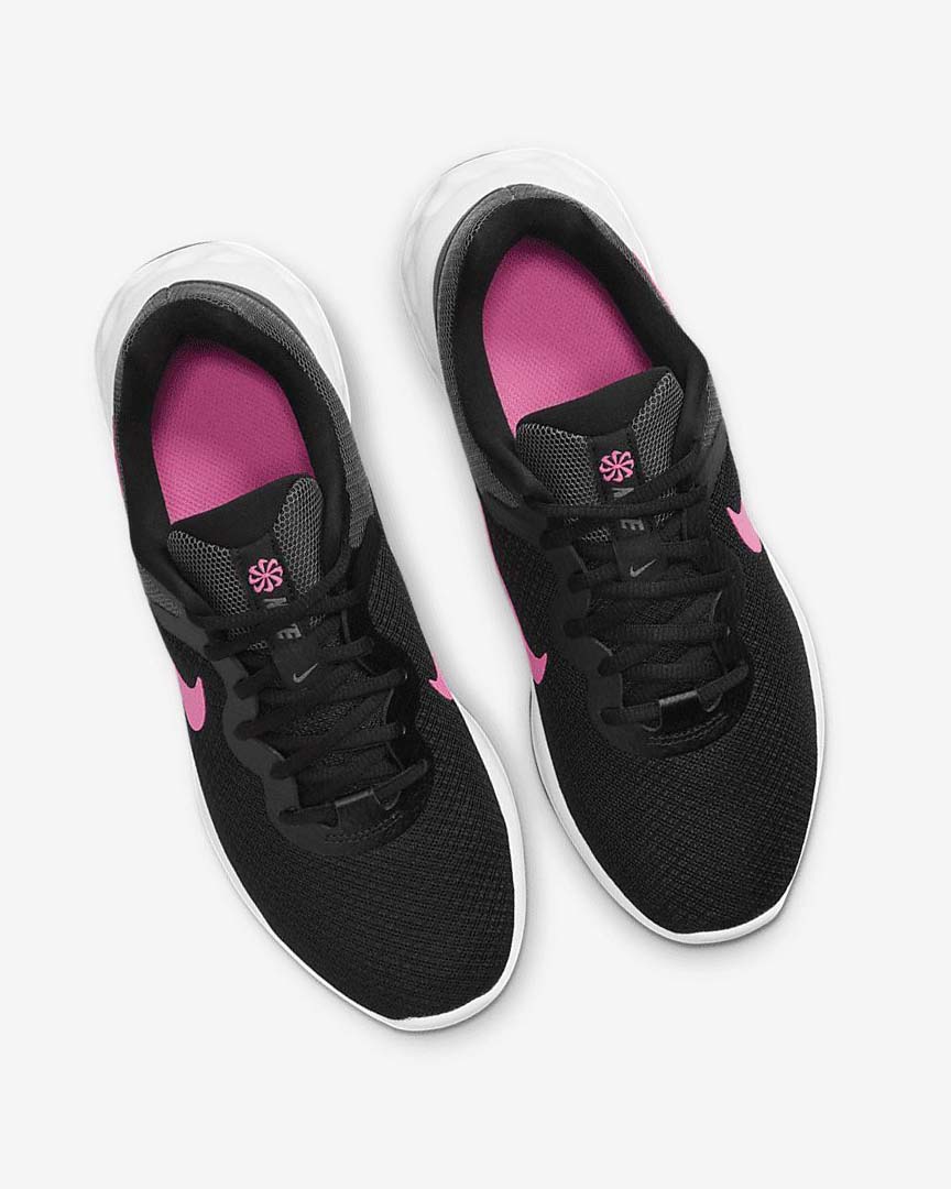 Black / Grey / Pink Women's Nike Revolution 6 Next Nature Running Shoes | UK5135