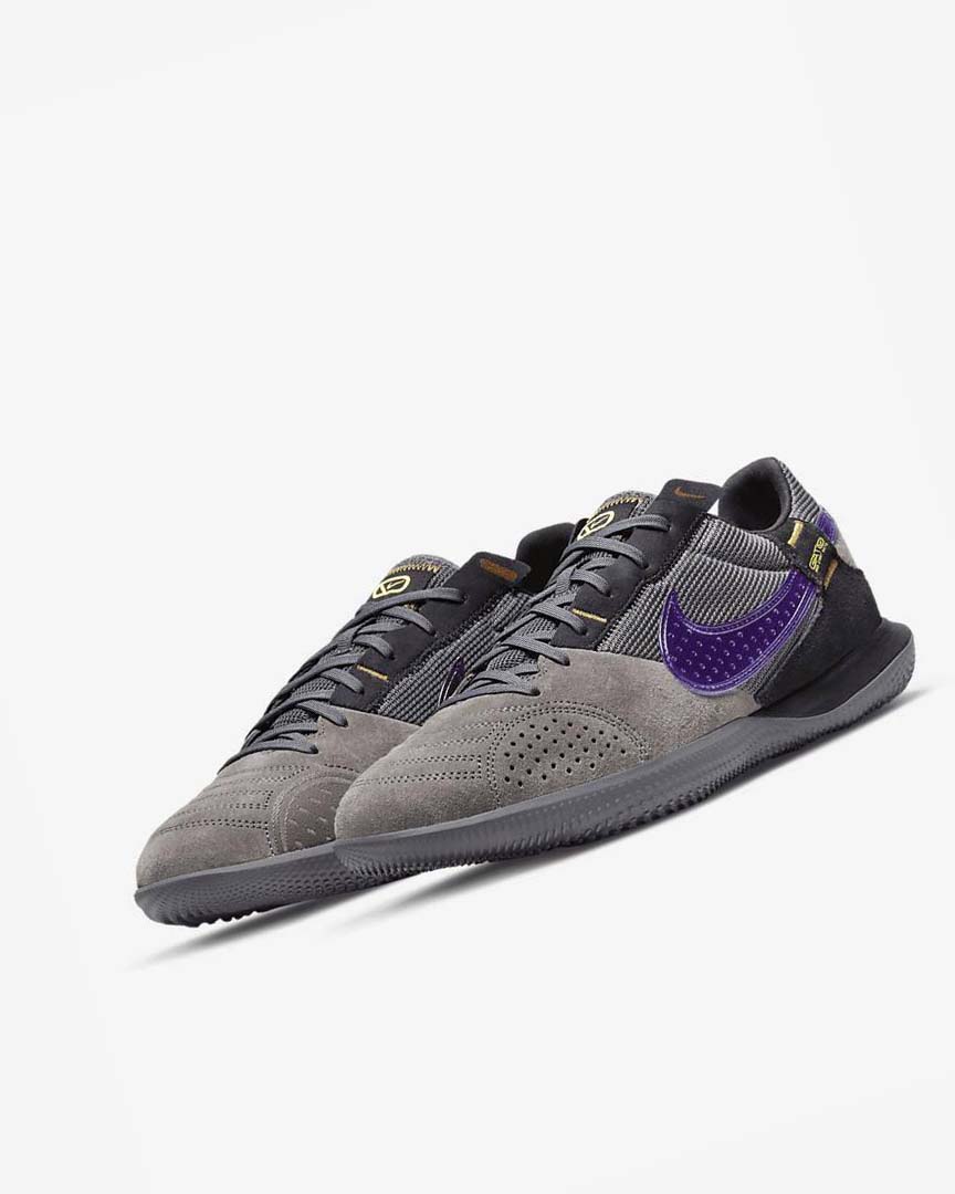 Black / Grey / Purple Men's Nike Streetgato Football Shoes | UK5092