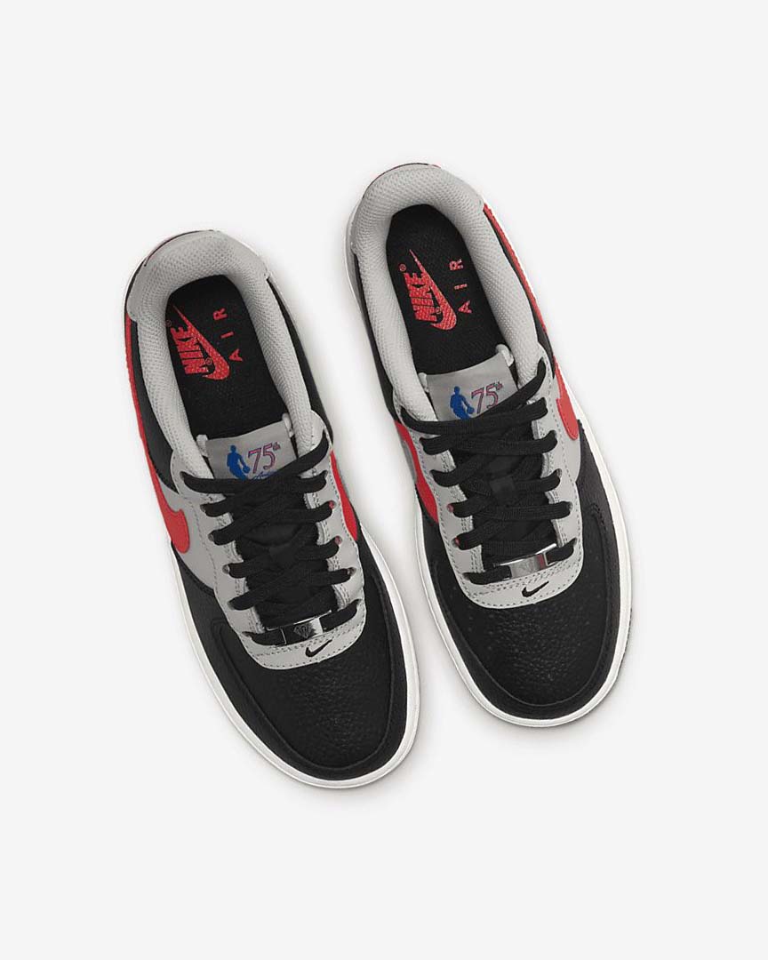 Black / Grey / Red Boys' Nike Air Force 1 EMB Sneakers | UK2554