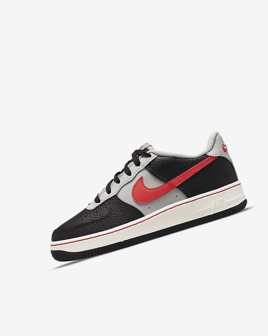 Black / Grey / Red Boys\' Nike Air Force 1 EMB Sneakers | UK2554