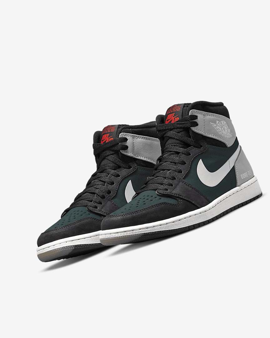 Black / Grey / Red Men's Nike Air Jordan 1 Sneakers | UK2544