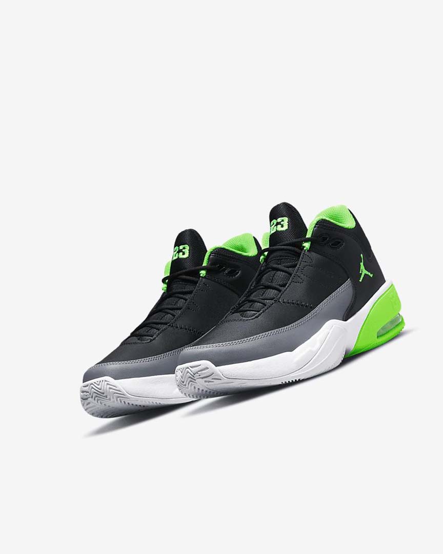 Black / Grey / White / Green Boys' Nike Jordan Max Aura 3 Basketball Shoes | UK4669