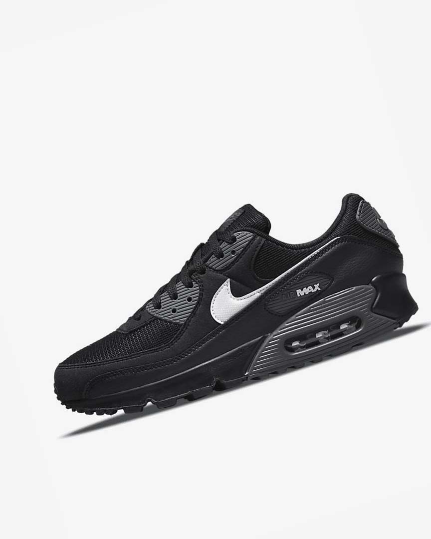 Black / Grey / White Men\'s Nike Air Max 90 Casual Shoes | UK4544