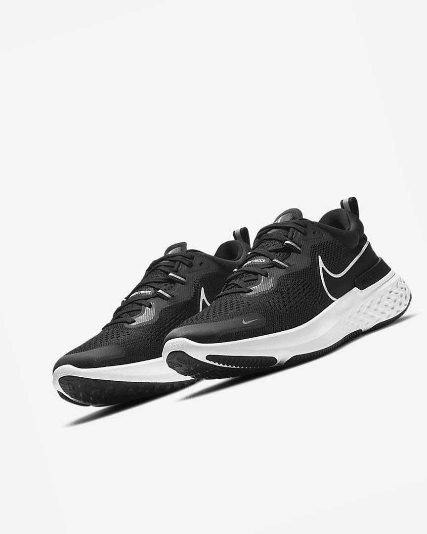 Black / Grey / White Men's Nike React Miler 2 Running Shoes | UK2216