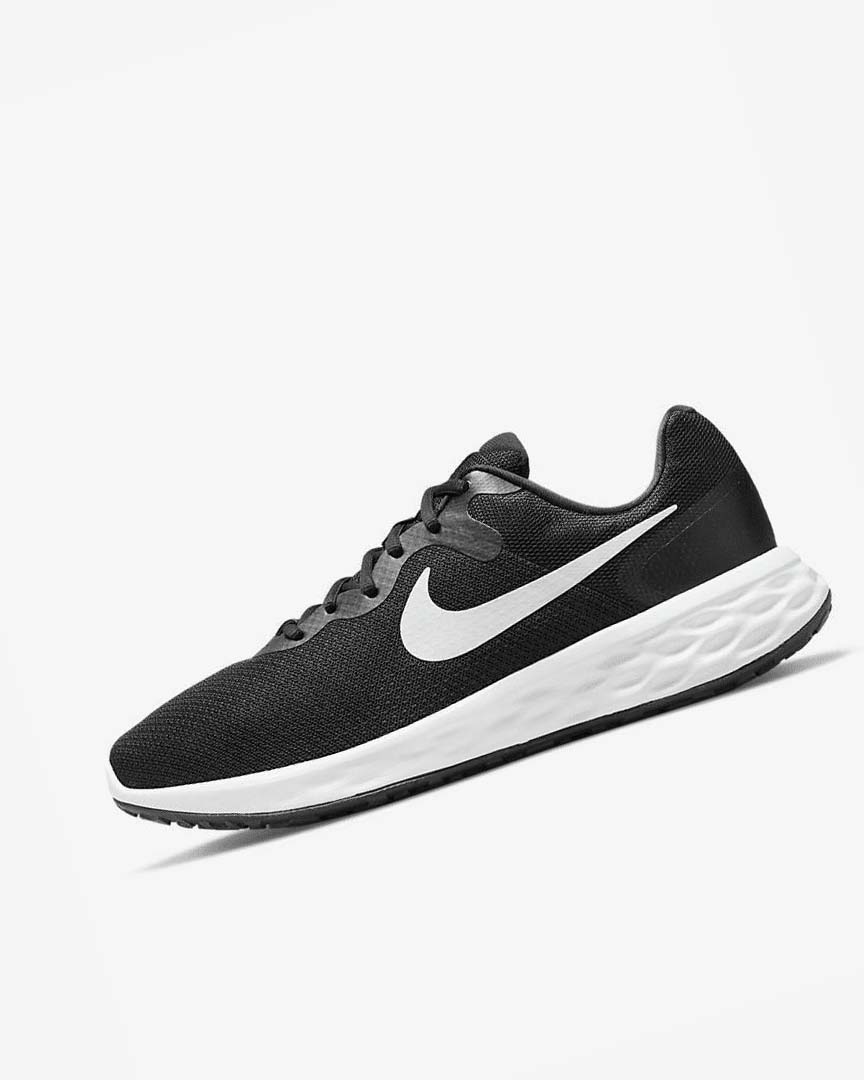 Black / Grey / White Men\'s Nike Revolution 6 Running Shoes | UK4741