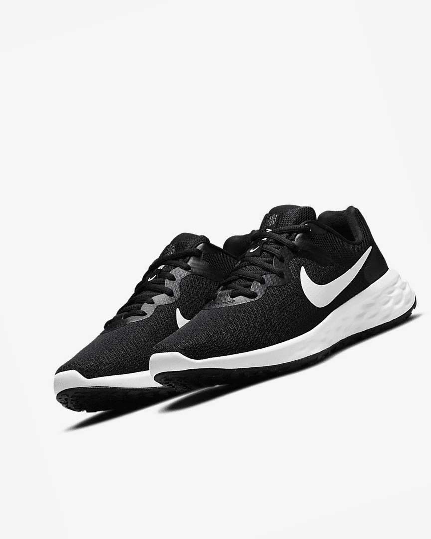 Black / Grey / White Men's Nike Revolution 6 Next Nature Running Shoes | UK4782