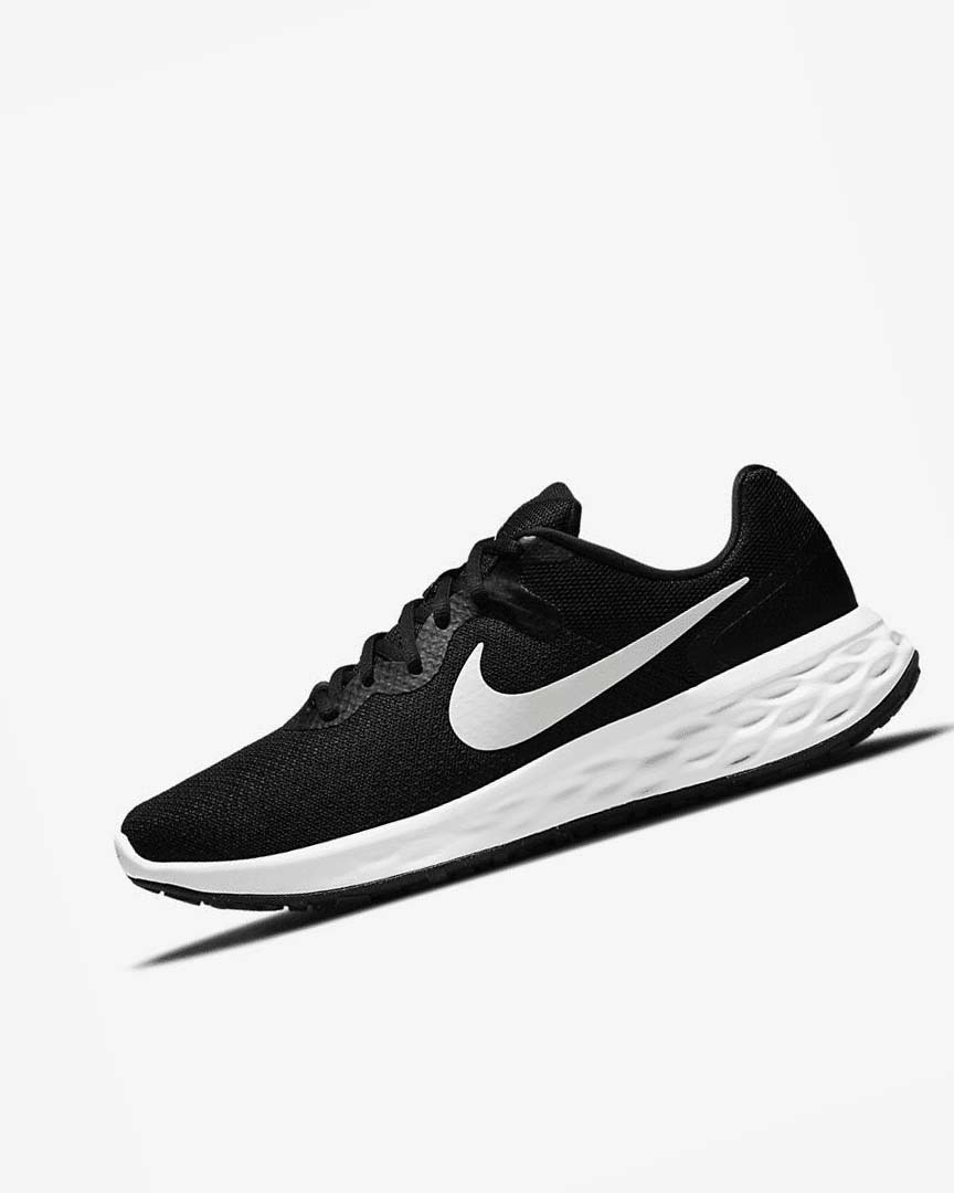 Black / Grey / White Men\'s Nike Revolution 6 Next Nature Running Shoes | UK4782