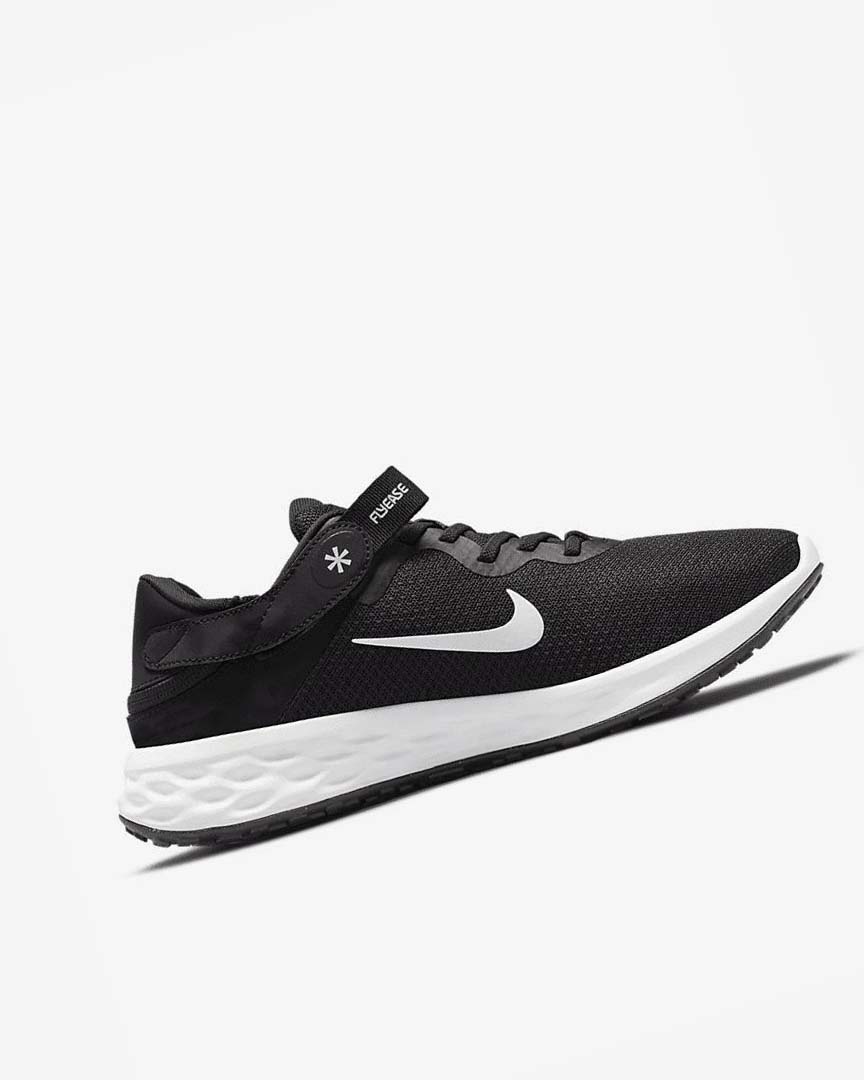 Black / Grey / White Men's Nike Revolution 6 FlyEase Next Nature Running Shoes | UK5125