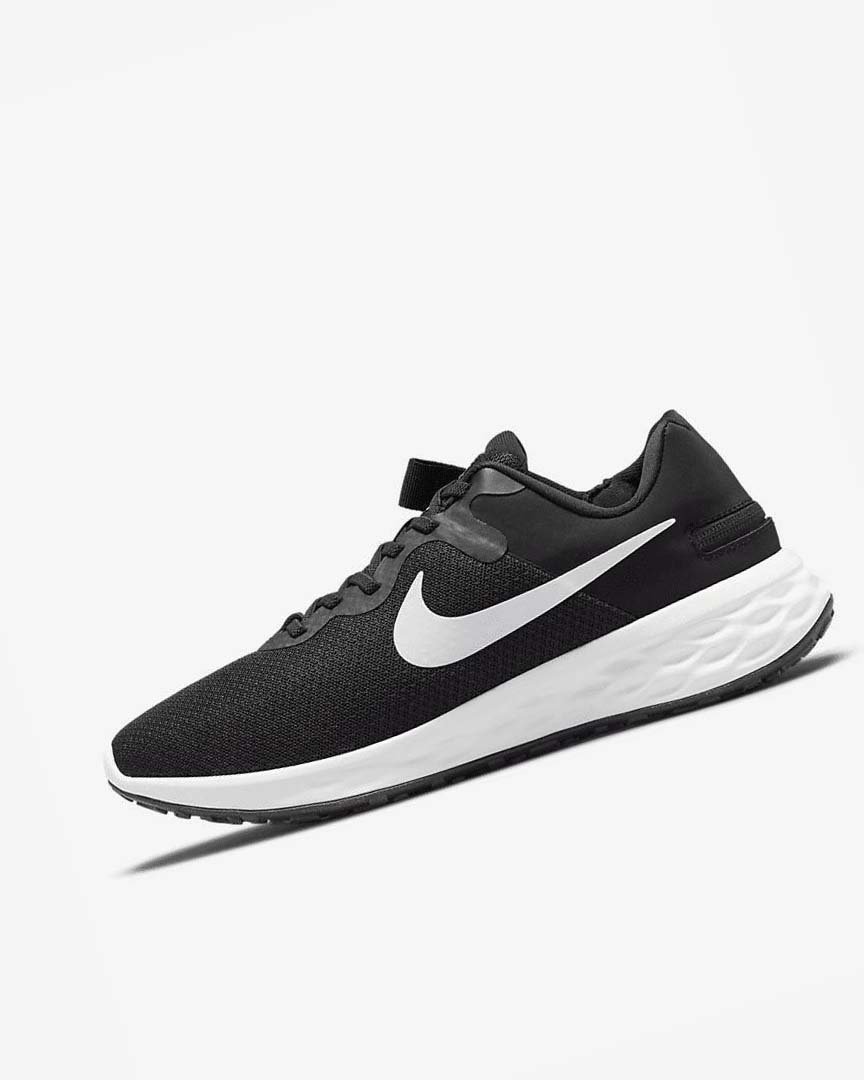 Black / Grey / White Men\'s Nike Revolution 6 FlyEase Next Nature Running Shoes | UK5125