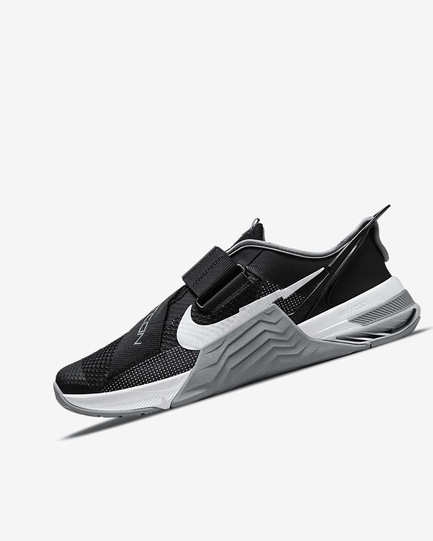 Black / Grey / White / Platinum Women\'s Nike Metcon 7 FlyEase Training Shoes | UK2982