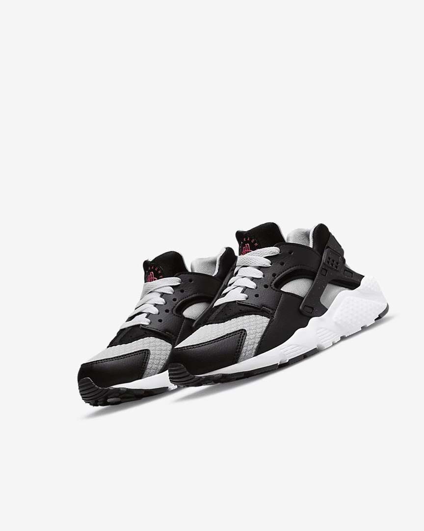 Black / Grey / White / Red Boys' Nike Huarache Run Shoes | UK2583