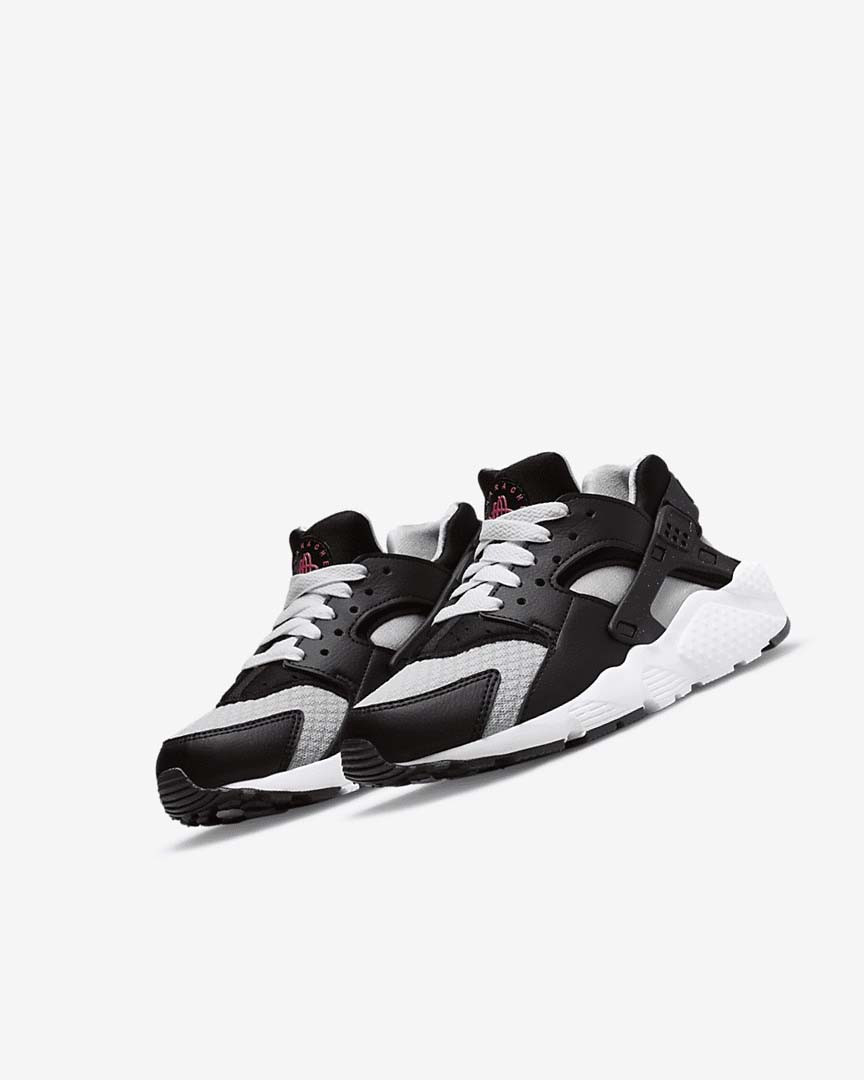 Black / Grey / White / Red Girls' Nike Huarache Run Shoes | UK3080