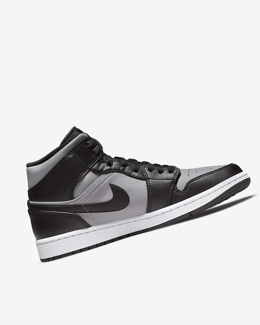 Black / Grey / White / Red Men's Nike Air Jordan 1 Mid Sneakers | UK2550