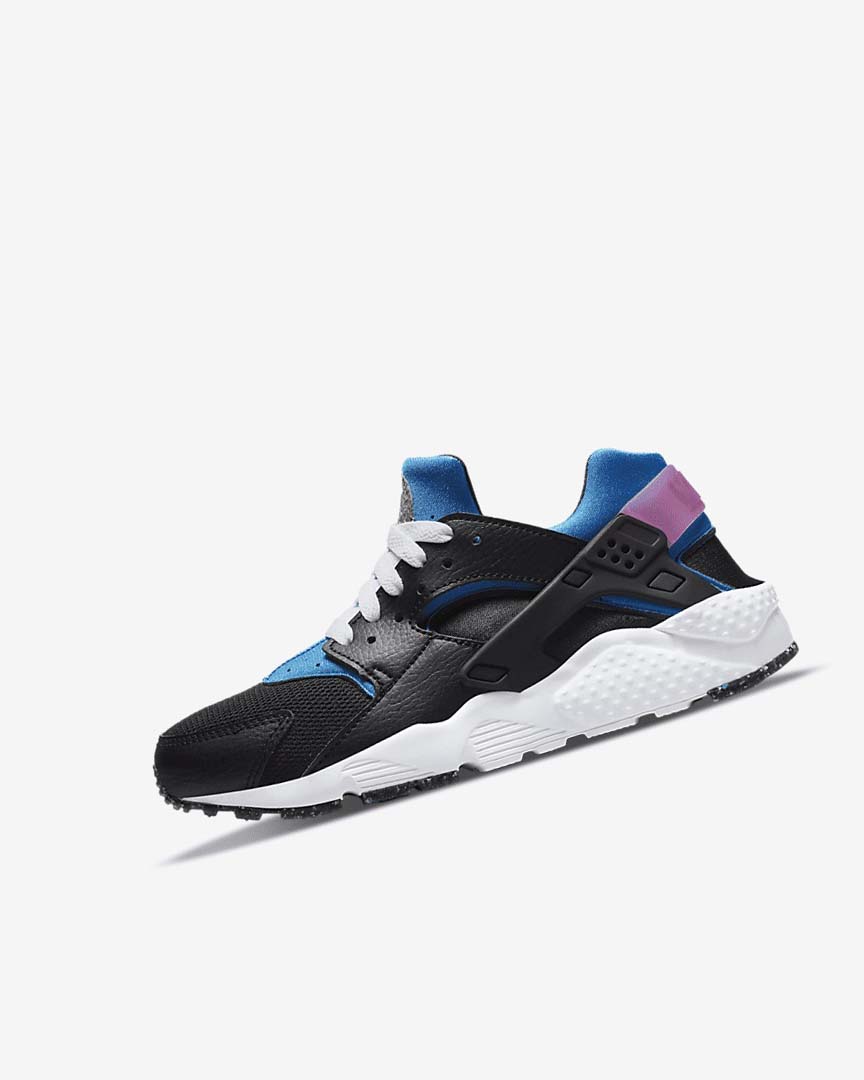 Black / Light Blue / Pink / Mint Girls\' Nike Huarache Run Shoes | UK3147