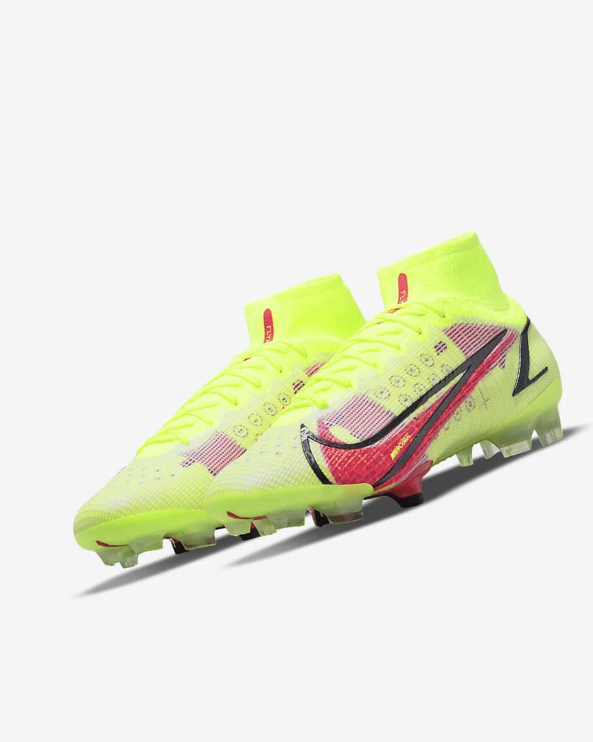 Black / Light Red Women's Nike Mercurial Superfly 8 Elite FG Football Boots | UK4764