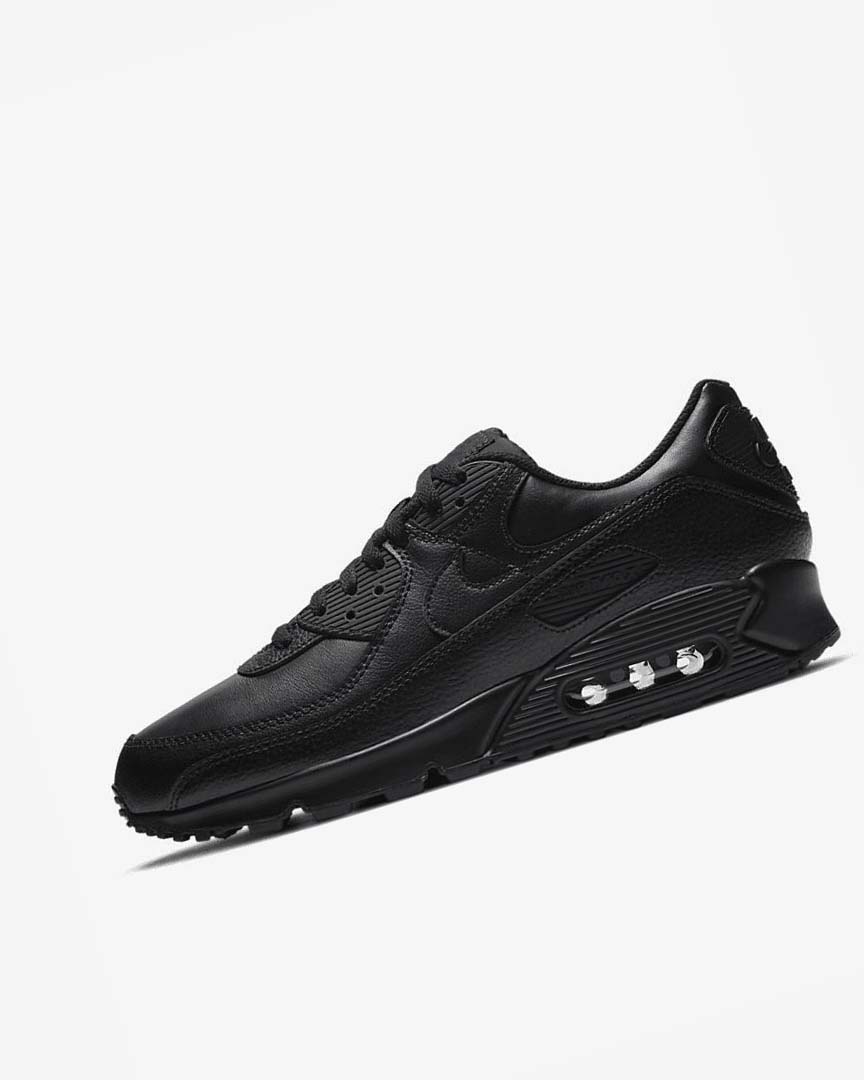 Black Men\'s Nike Air Max 90 LTR Casual Shoes | UK5332