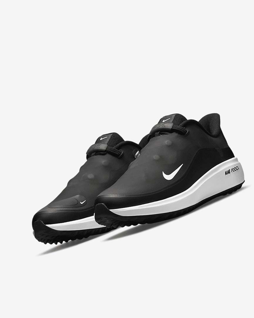 Black / Metal Dark Grey / White Women's Nike React Ace Tour Golf Shoes | UK5289