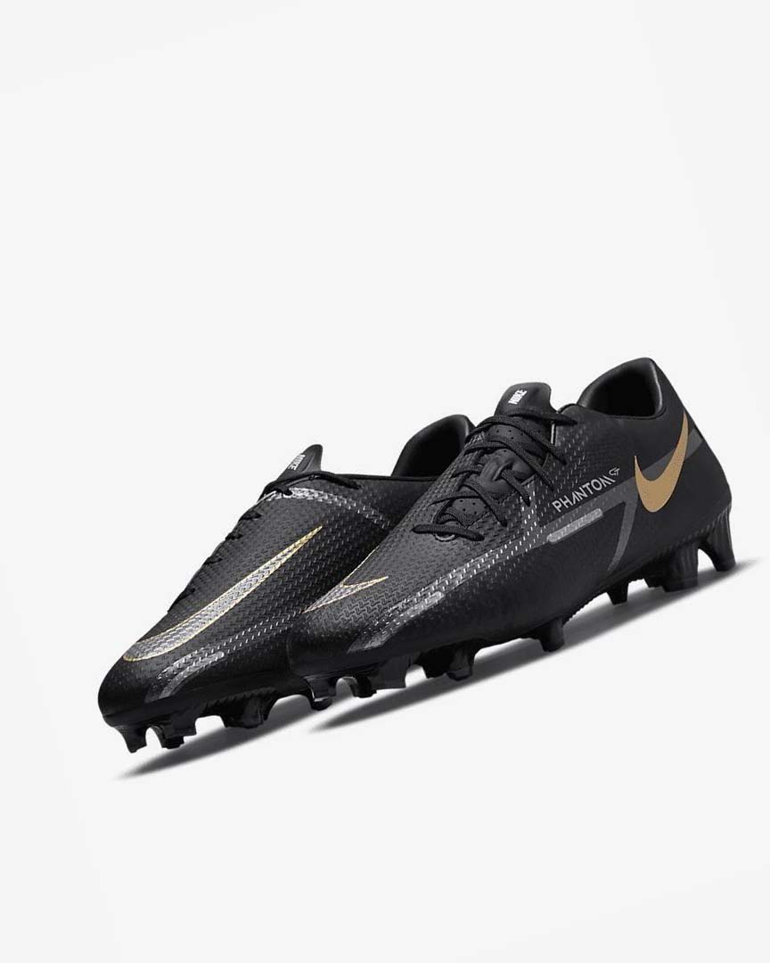 Black / Metal Gold / Dark Grey / Metal Dark Grey Men's Nike Phantom GT2 Academy MG Football Boots | UK2375