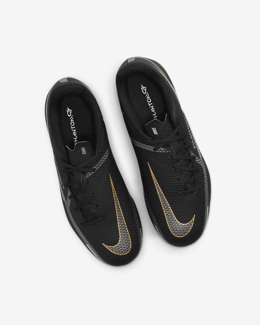 Black / Metal Gold / Dark Grey / Metal Dark Grey Boys' Nike Jr. Phantom GT2 Academy MG Football Boots | UK2622