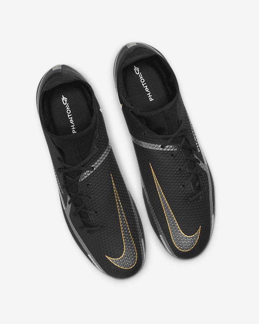 Black / Metal Gold / Dark Grey / Metal Dark Grey Women's Nike Phantom GT2 Academy Dynamic Fit MG Football Boots | UK3233