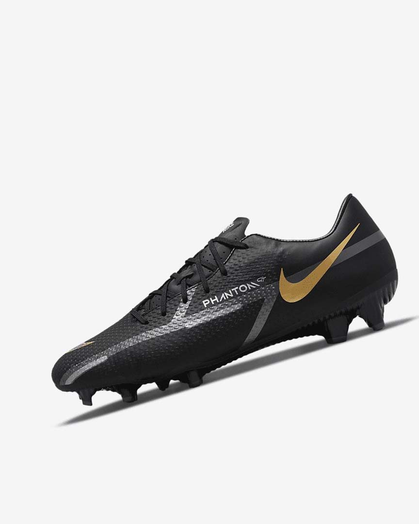 Black / Metal Gold / Dark Grey / Metal Dark Grey Women\'s Nike Phantom GT2 Academy MG Football Boots | UK5163