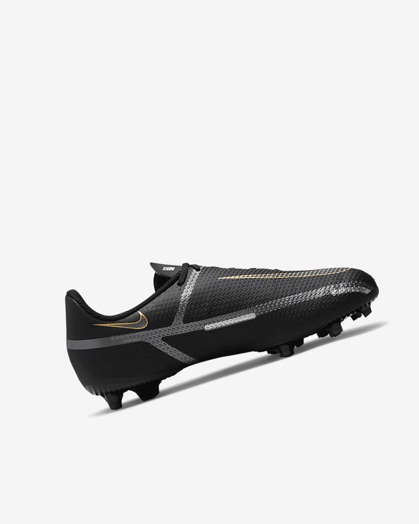 Black / Metal Gold / Dark Grey / Metal Dark Grey Girls' Nike Jr. Phantom GT2 Academy MG Football Boots | UK5493