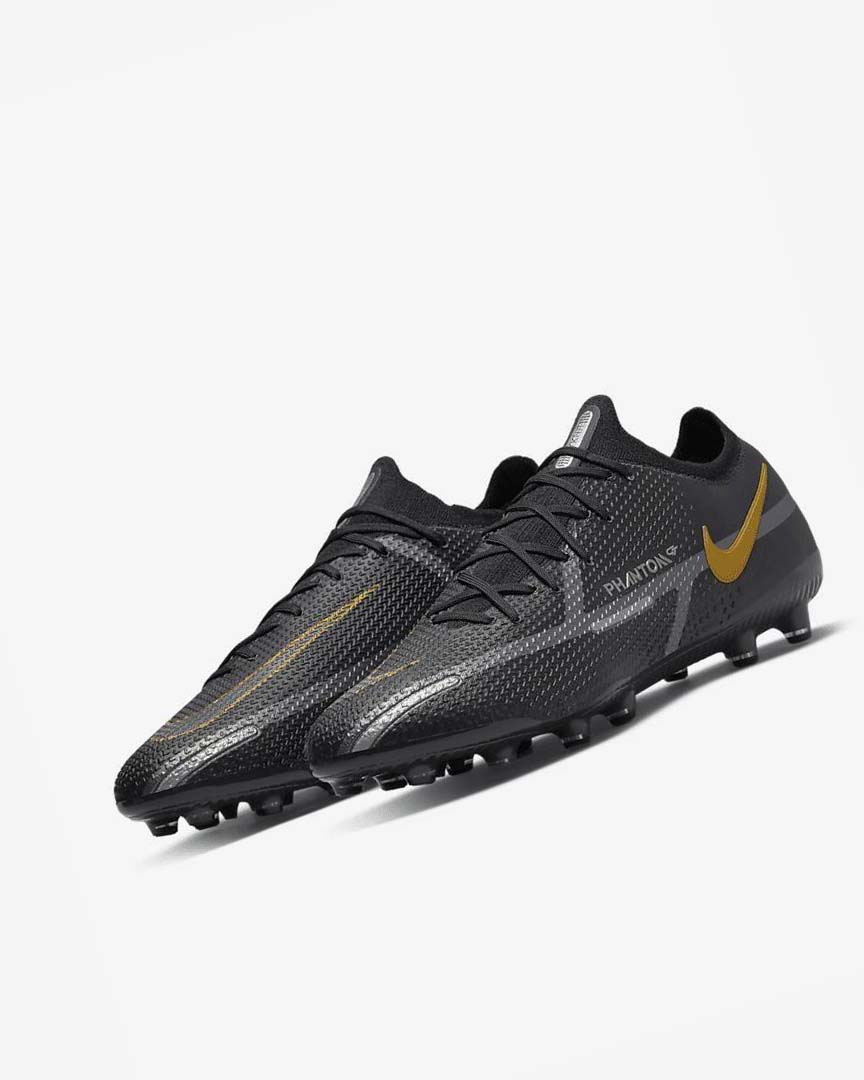 Black / Metal Gold / Metal Silver / Metal Dark Grey Men's Nike Phantom GT2 Elite FG Football Boots | UK1136