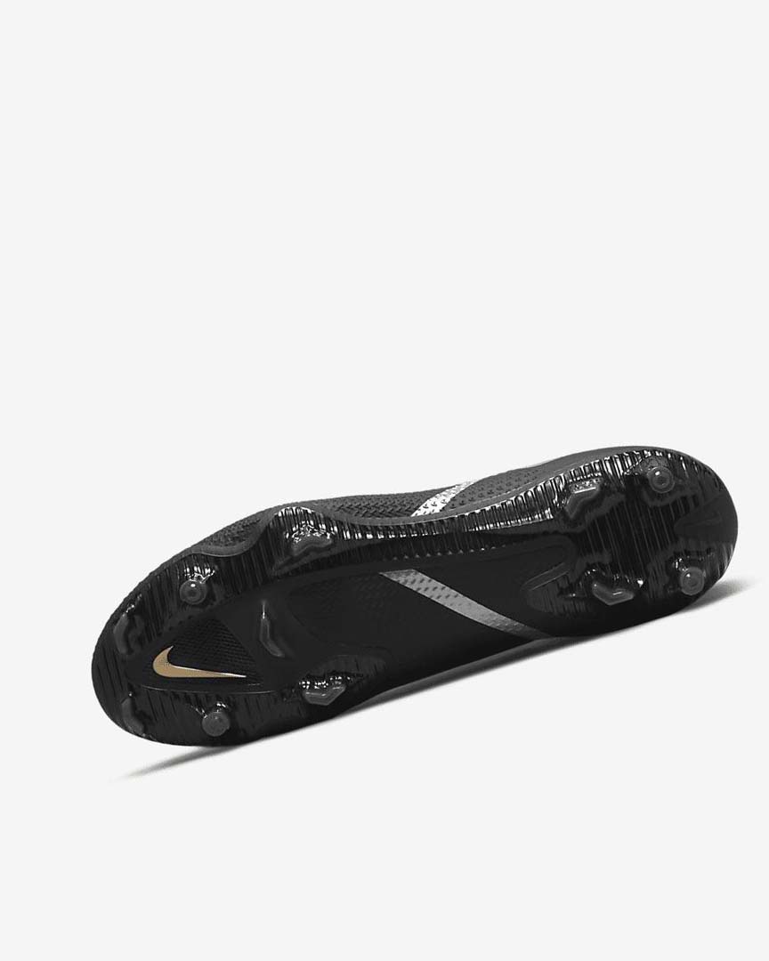 Black / Metal Gold / Metal Silver / Metal Dark Grey Women's Nike Phantom GT2 Pro Dynamic Fit FG Football Boots | UK3259