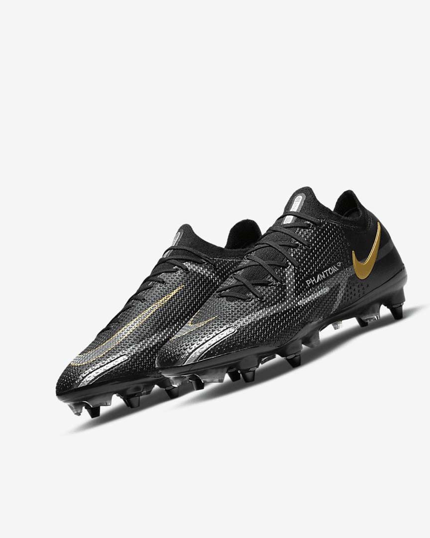 Black / Metal Gold / Metal Silver / Metal Dark Grey Women's Nike Phantom GT2 Elite SG-Pro AC Football Boots | UK5430