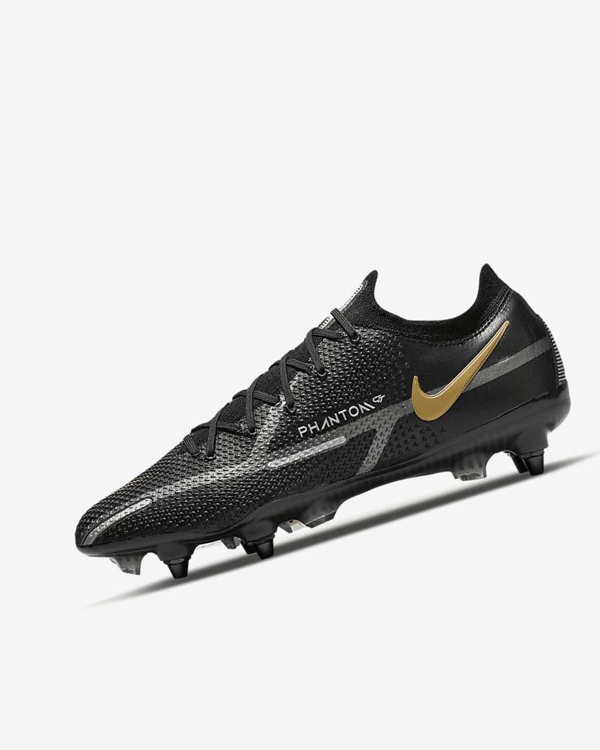 Black / Metal Gold / Metal Silver / Metal Dark Grey Women\'s Nike Phantom GT2 Elite SG-Pro AC Football Boots | UK5430