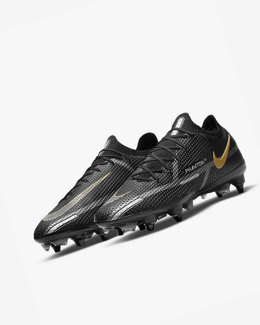 Black / Metal Gold / Metal Silver / Metal Dark Grey Men's Nike Phantom GT2 Elite SG-Pro AC Football Boots | UK5554