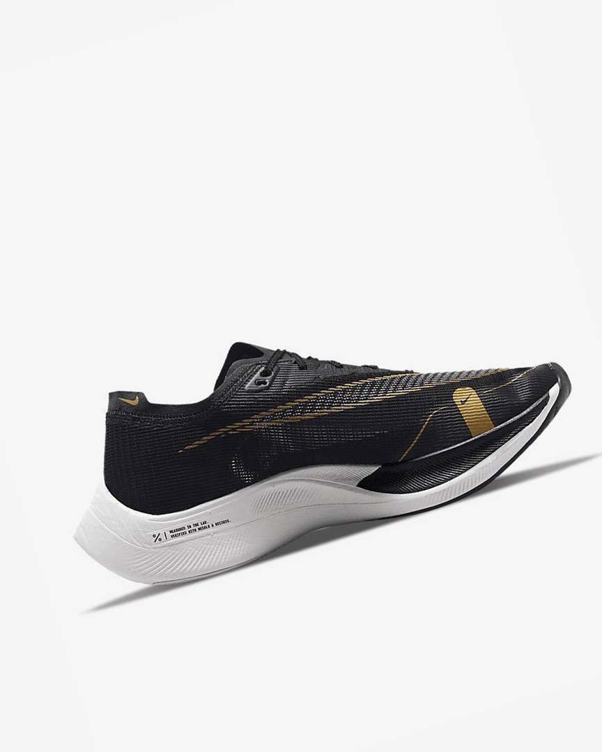 Black / Metal Gold / White Men's Nike ZoomX Vaporfly Next% 2 Running Shoes | UK3066